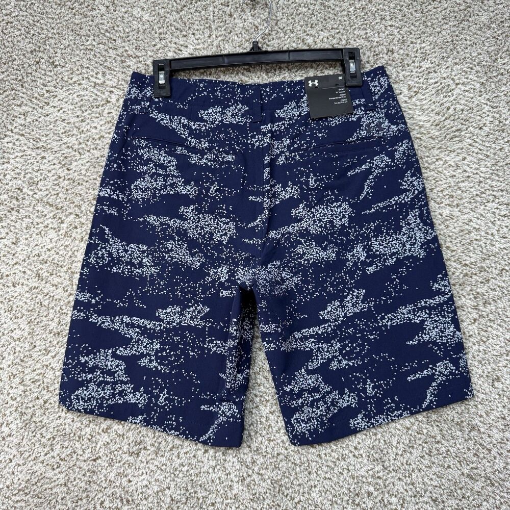 Under Armour Shorts Men's Size 30 Golf Printed Blue Gray Printed Stretch New
